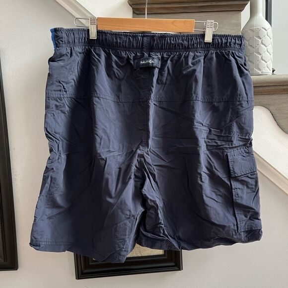 Nautica Classic Blue Nylon Swim Trunks sz XL EUC - Picture 2 of 5